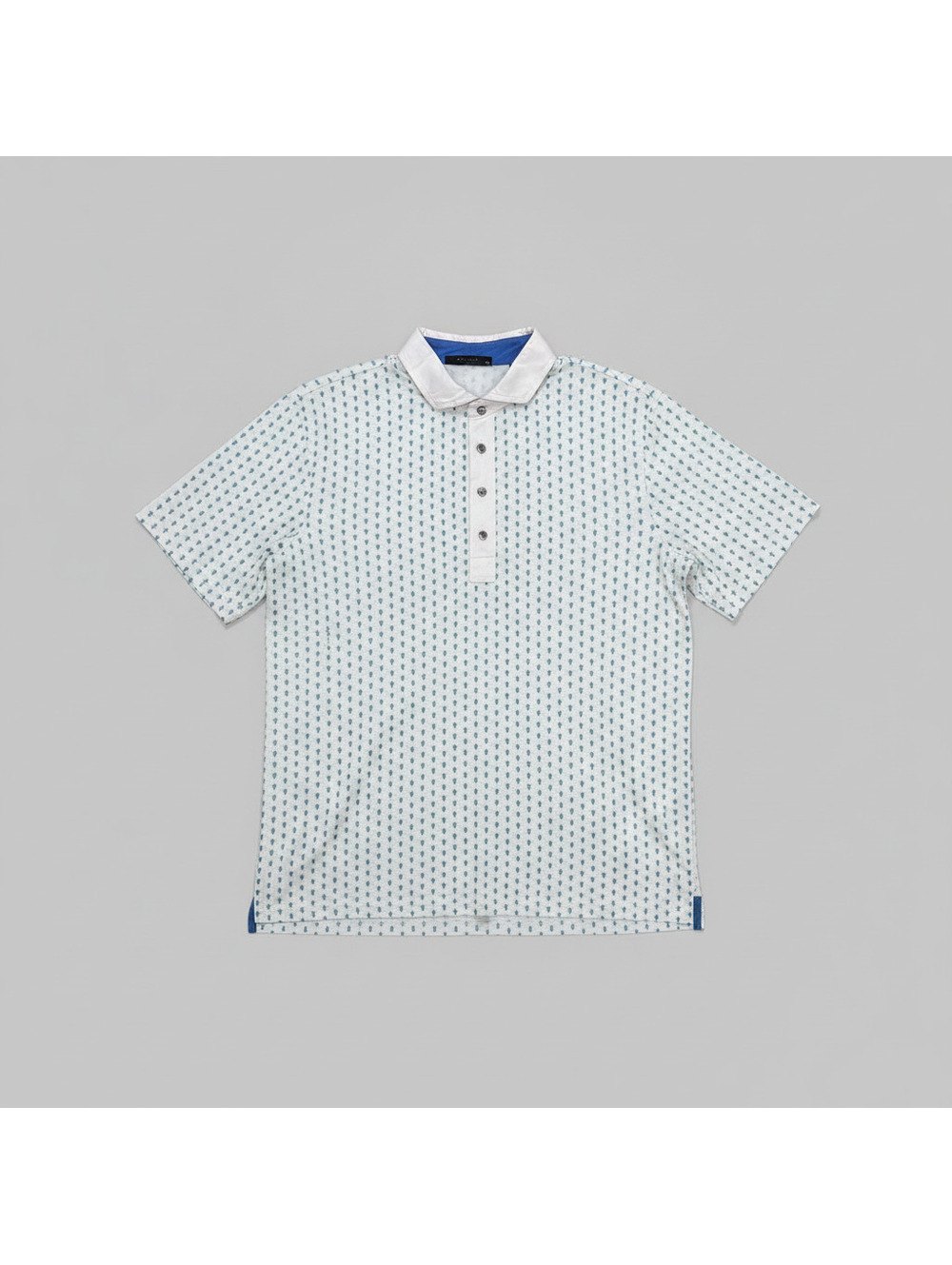 Greyson Men’s XL White Blue Bug Print Performance Golf Polo Tennis Shirt Preppy - Picture 2 of 6